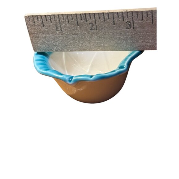 MCI Japan Ceramic Bowl With Blue Rim & Scalloped Edge 3” Diameter Decorative Or - Picture 8 of 8